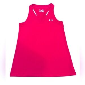 Under Armour HeatGear Sleeveless Tank Size Small Hot Pink VNeckline Racerback